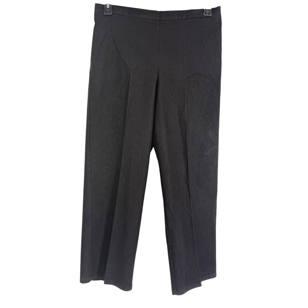 Alfred Dunner NWT Women's Black Denim Pull-On Pants Size 14P Elastic waist